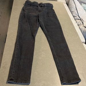 Black reformation jeans with belt